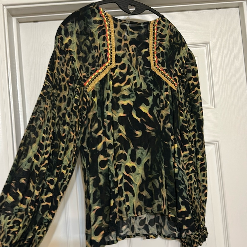 Blink London leopard print multi color blouse